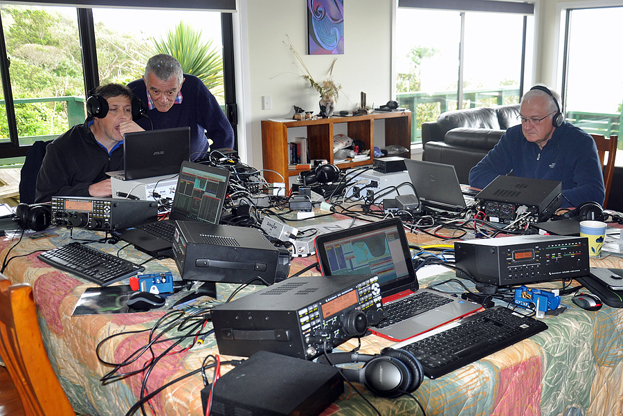 Five Elecraft K3/K3s transceivers were used at ZL7G as well as Justin G4TSH's Elecraft KX3.